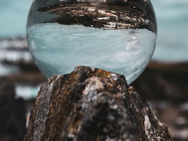 Abstract image representing balance with stones and water.